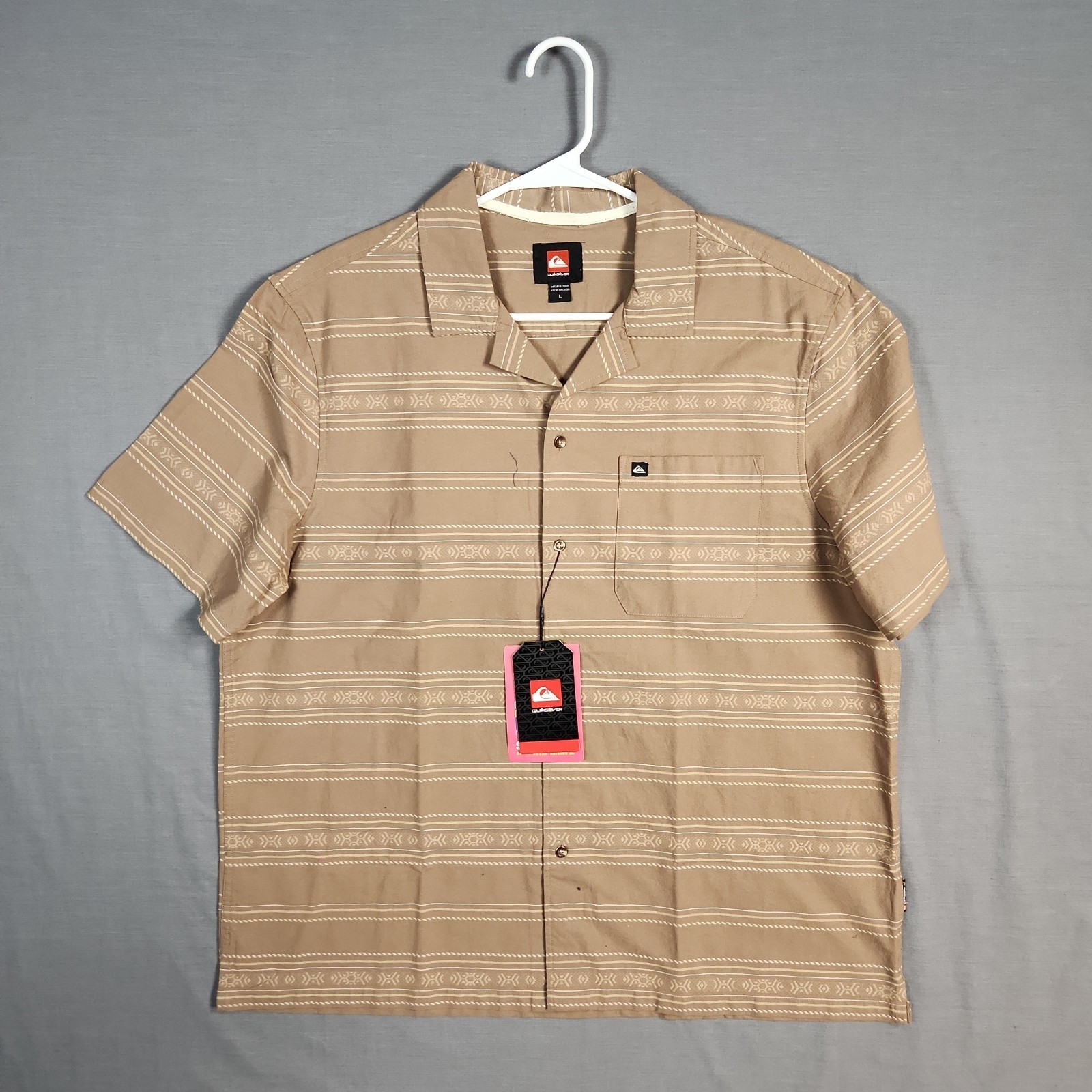 quicksilver button up shirt L For Men Brown quicksilver button up shirt L For Men Brown