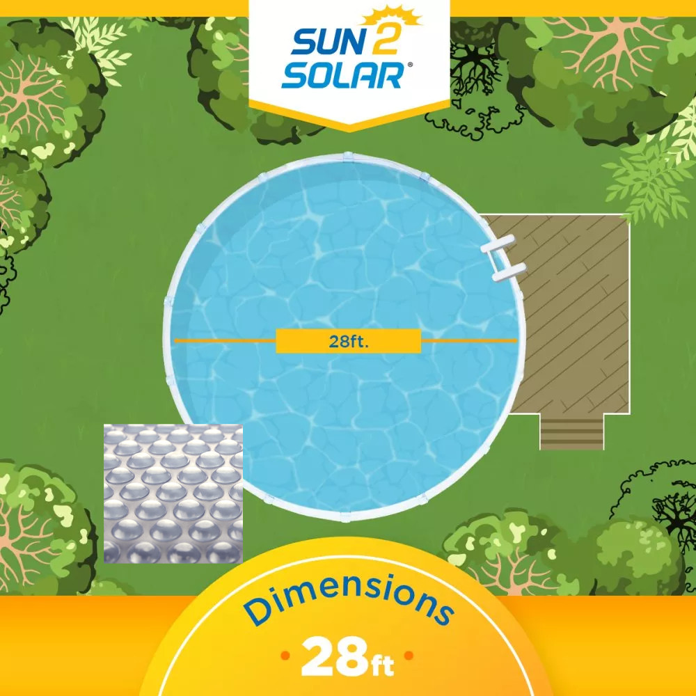 Sun2Solar 1600 Series Clear Round Swimming Pool Solar Covers - (Choose Size)