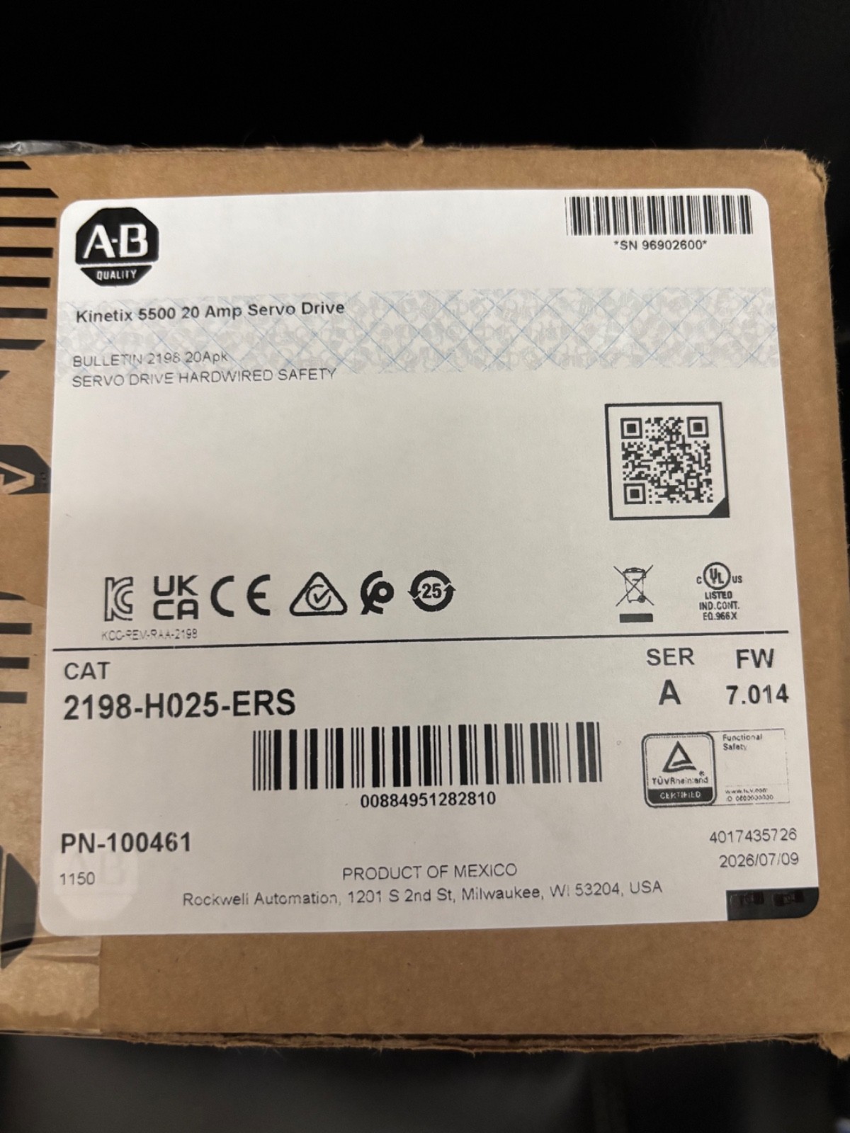New Sealed AB 2198-H025-ERS Kinetix 5500 Servo Drive 2198 H025 ERS PLC 1PC US New Sealed AB 2198-H025-ERS Kinetix 5500 Servo Drive 2198 H025 ERS PLC 1PC US
