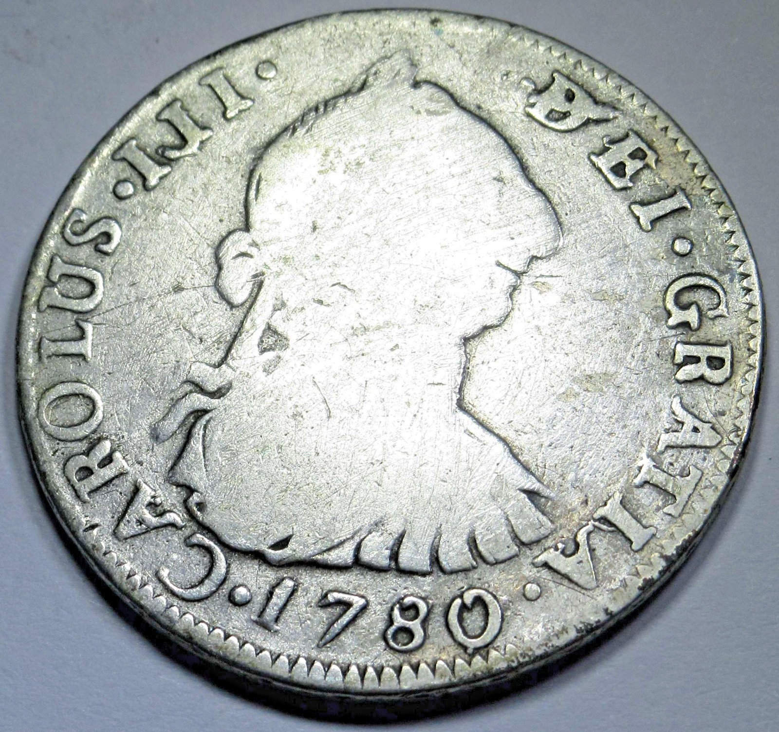 1780/79 Overdate Spanish Bolivia 4 Reales Antique Silver 1700\'s US Colonial Coin