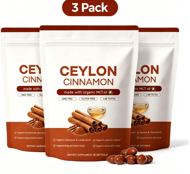 3Pack Ceylon Cinnamon 7200mg equivalent with MCT Oil