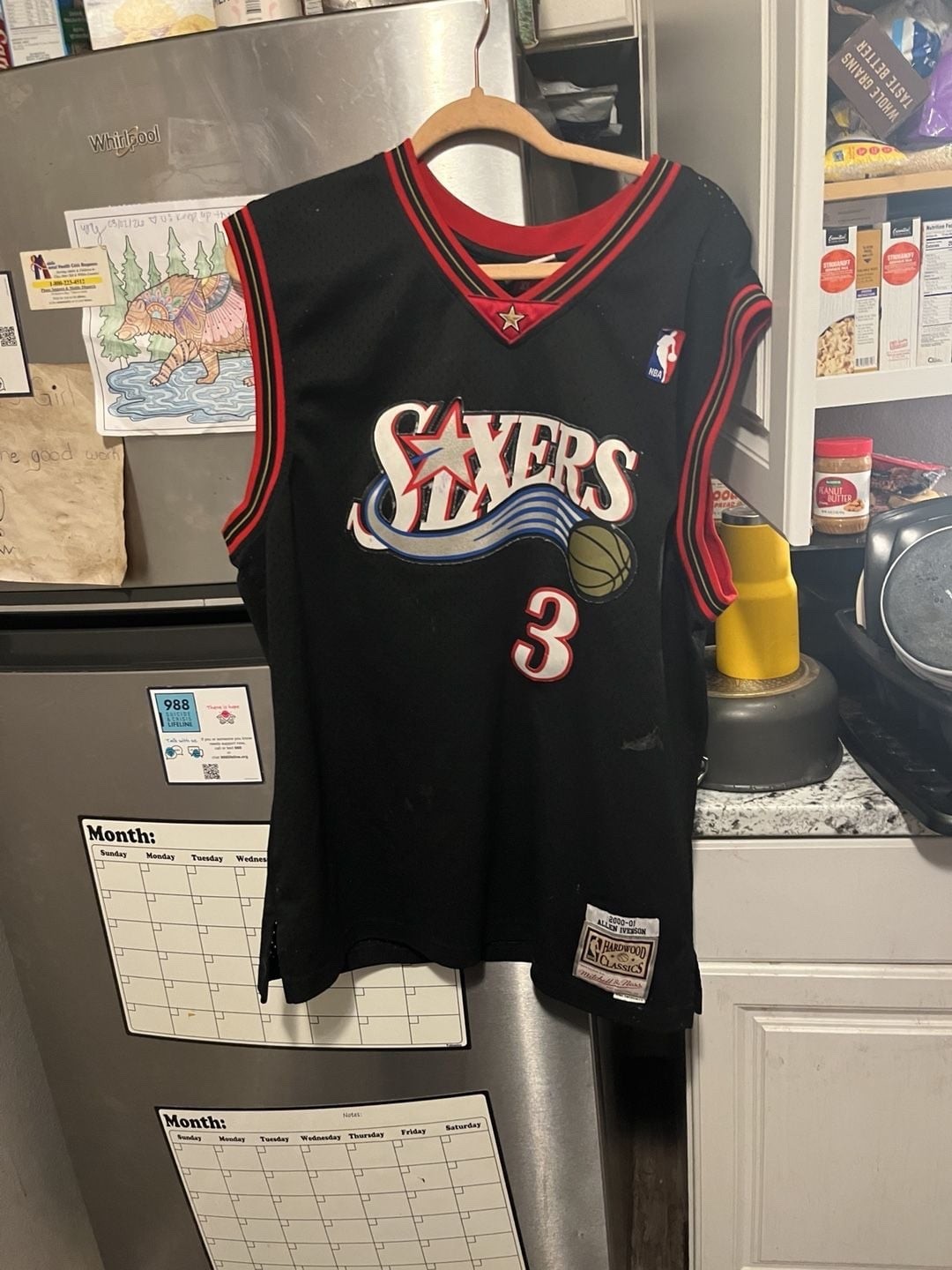 Mitchell & Ness Allen Iverson Philadelphia 76ers 2000-01 Jersey Black XL Mitchell & Ness Allen Iverson Philadelphia 76ers 2000-01 Jersey Black XL