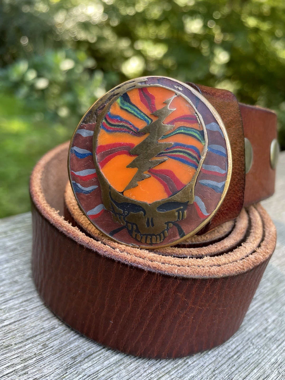 Vintage GRATEFUL DEAD Bob Epstein Pan Galactic Bronze Belt Buckle VERY RARE