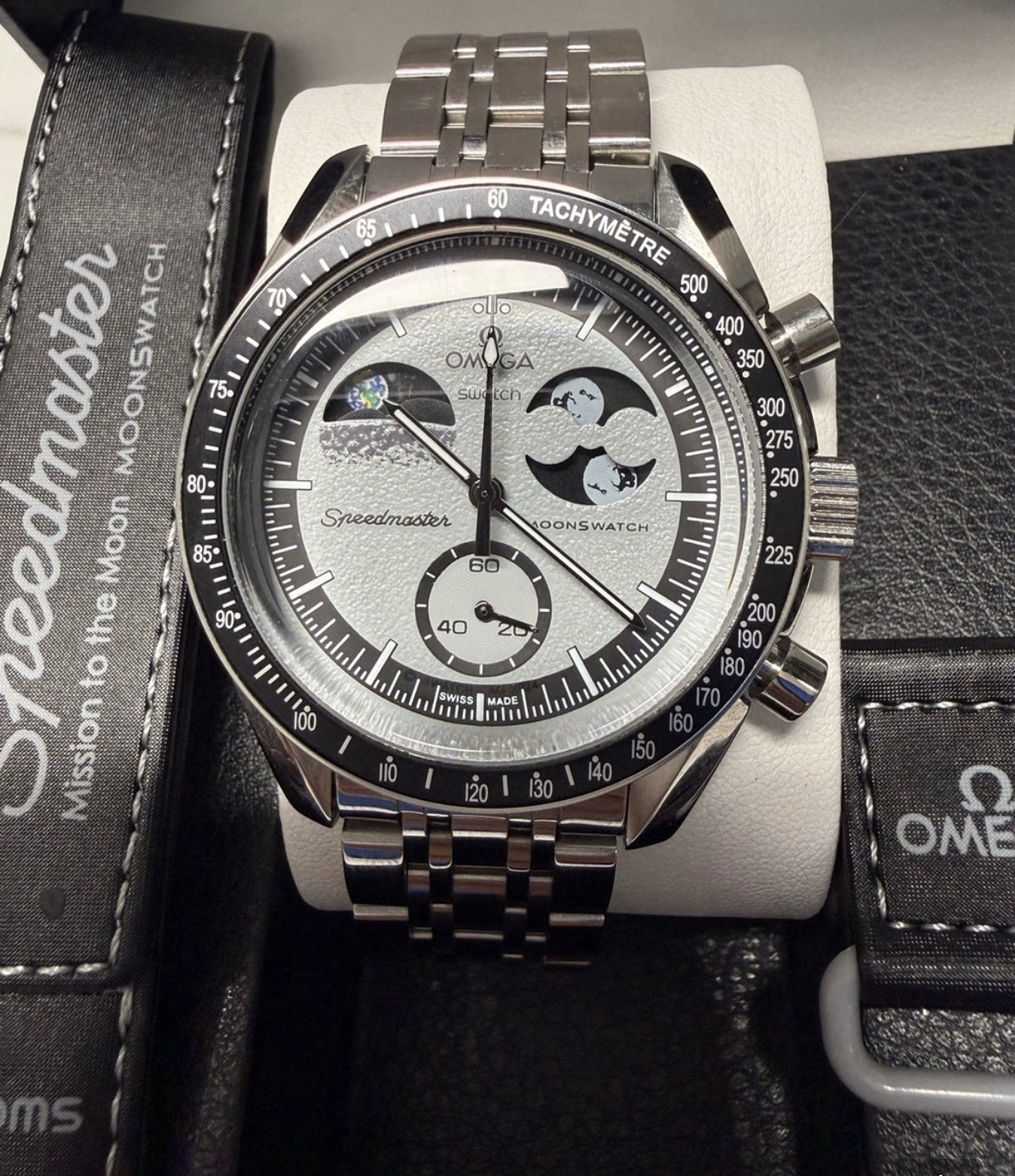 Omega moon swatch -Mission to Earth Moonswatch Mod Stainless Steel Watch