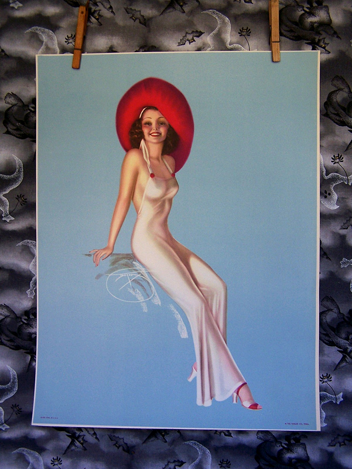 VTG BILLY DeVORSS 1940s ORIGINAL PINUP LITHO 