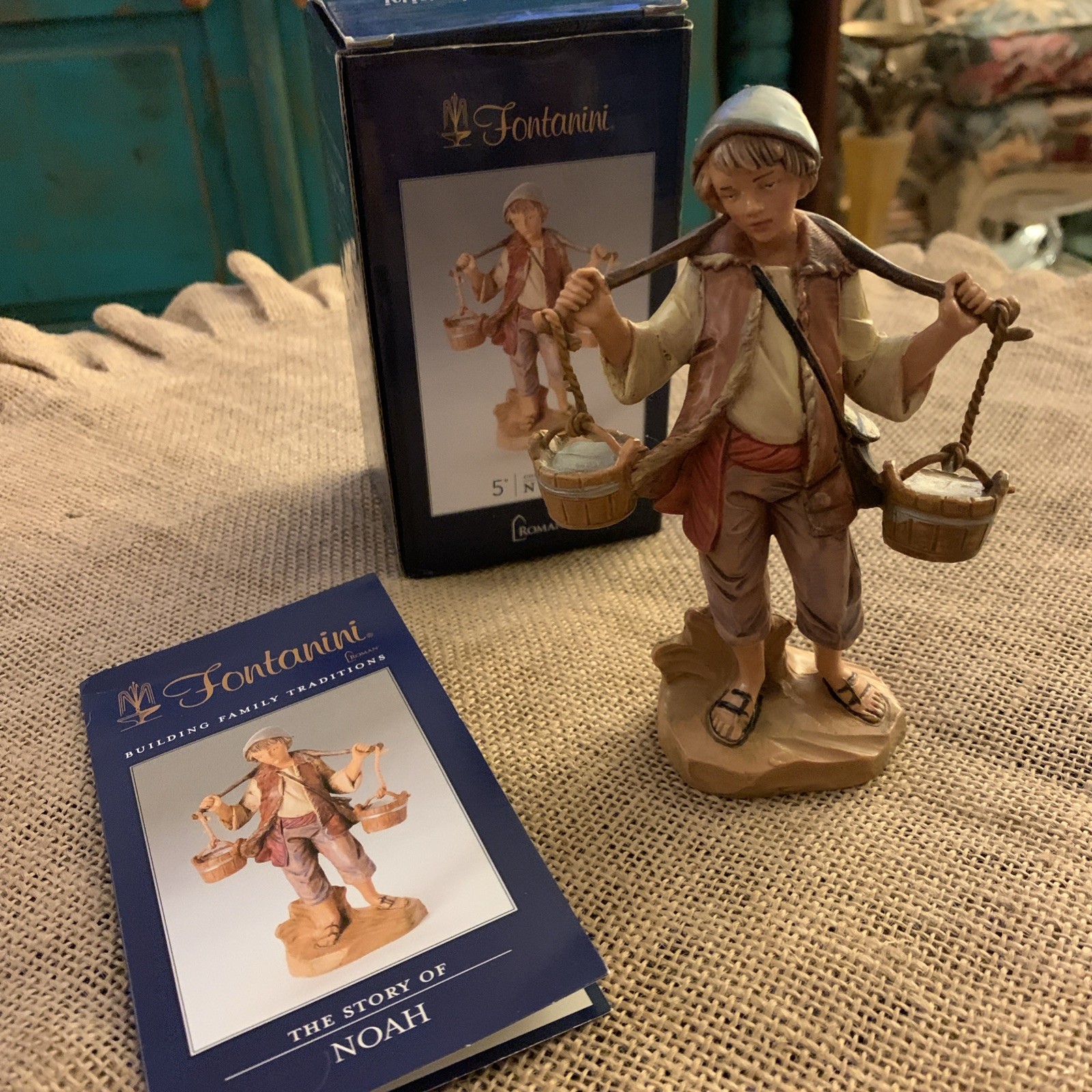 Fontanini Noah Water Carrier 5 Inch Nativity Figurine Italy Roman Inc with Box