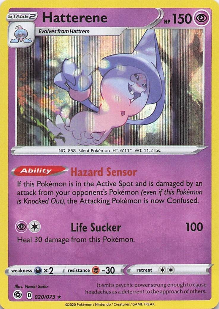 Hatterene 020/073 Holo Rare Champion\'s Path Pokemon Near Mint Hatterene 020/073 Holo Rare Champion\'s Path Pokemon Near Mint