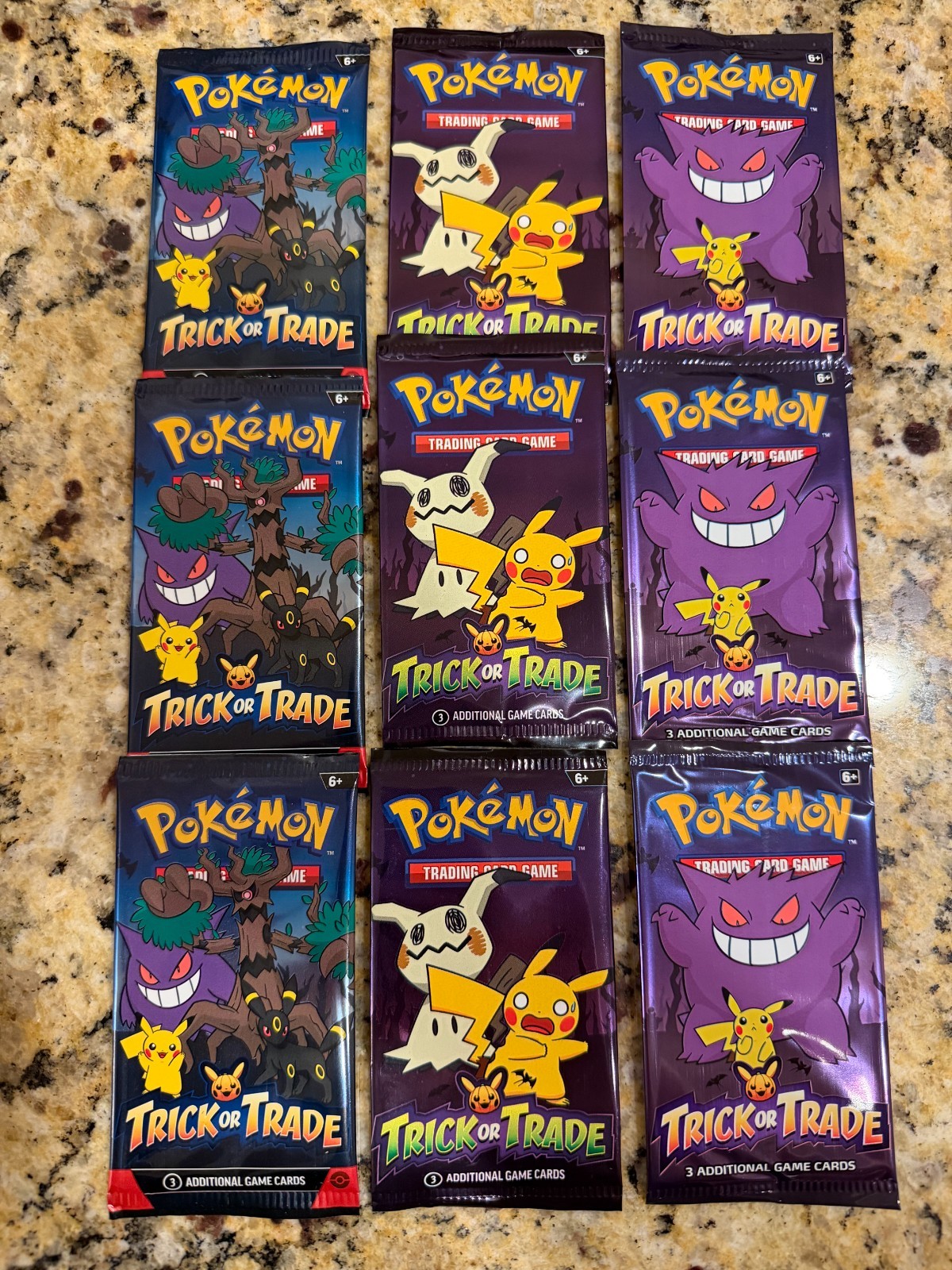 9 Pack Pokemon TCG Trick or Trade Booster Packs 2022 2023 2024 Halloween Bundle