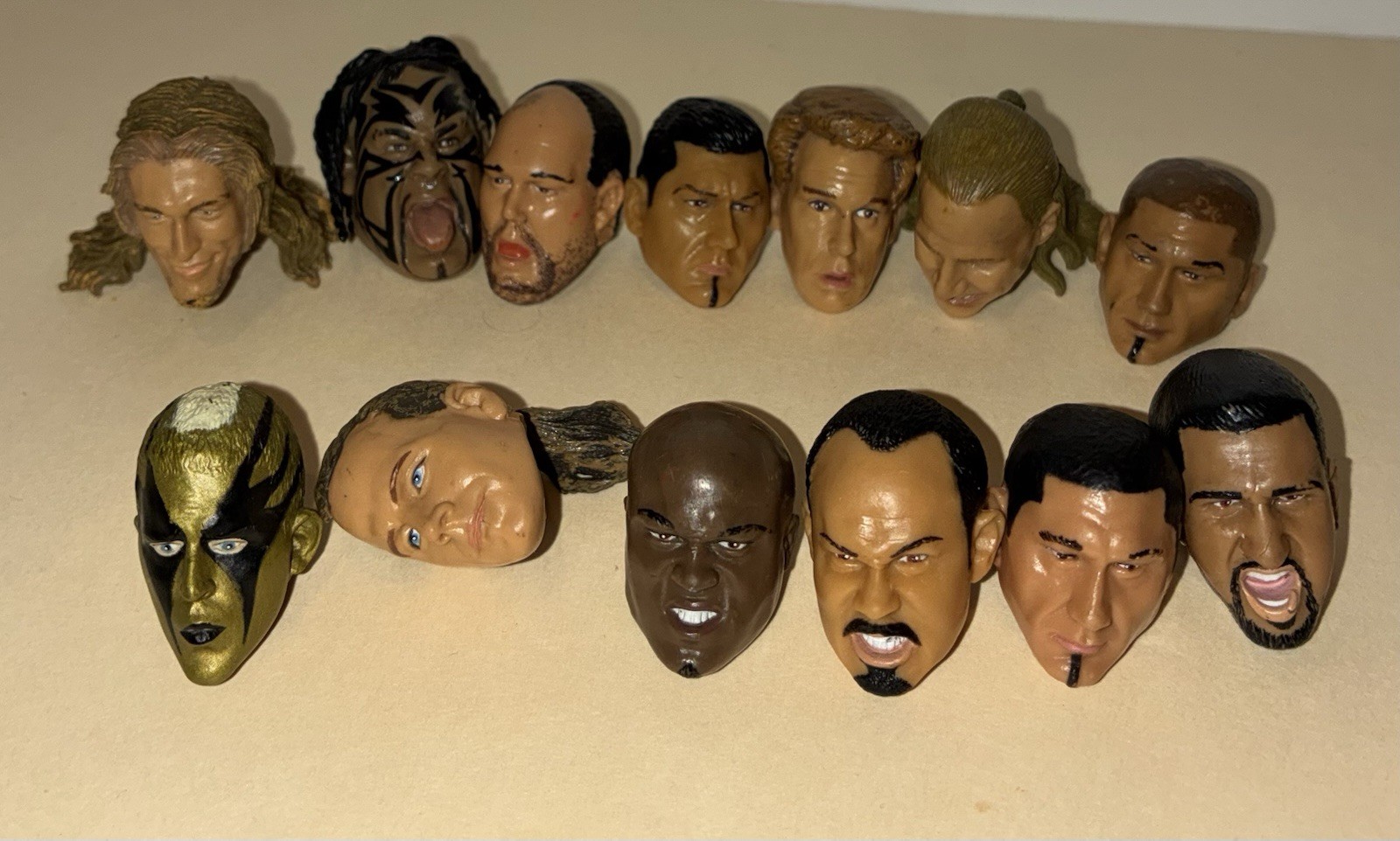 WWE Jakks Pacific Head Scan Fodder Lot Deluxe Aggression Ruthless Aggression WWF