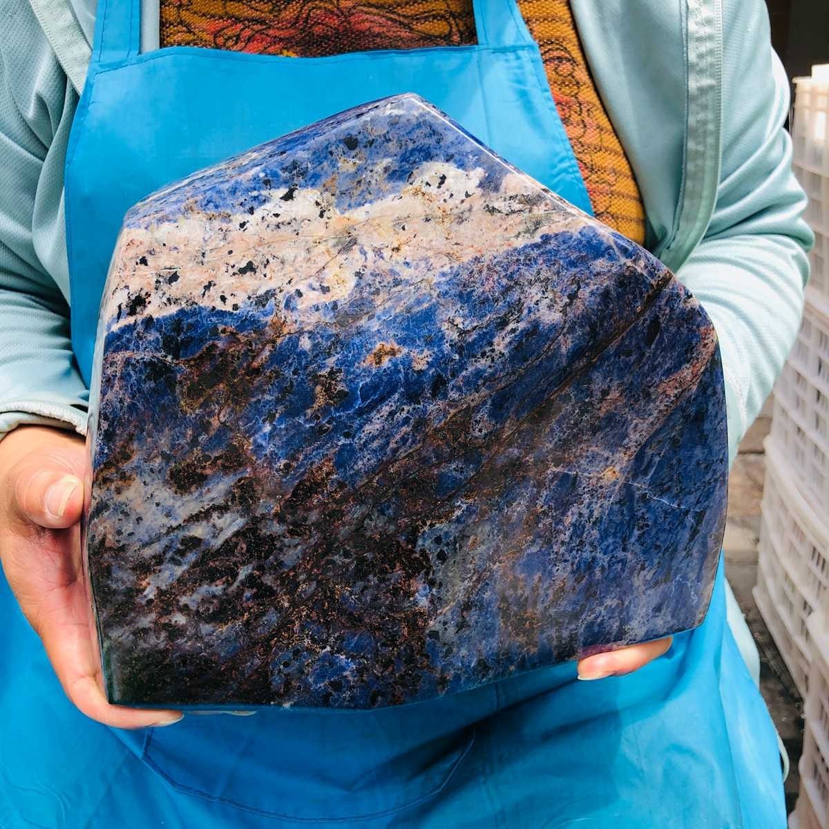 14.76 LB Natural Large Polished Sodalite Freeform Blue Mineral Specimen 5900
