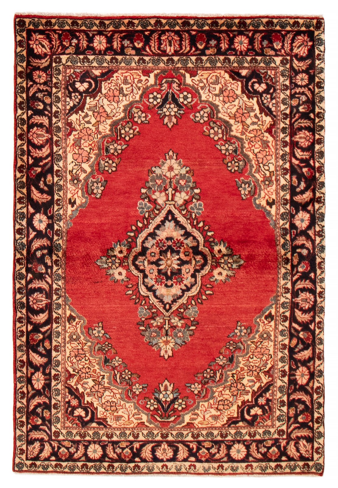 Vintage Traditional Hand-Knotted Area Rug 4\'6\