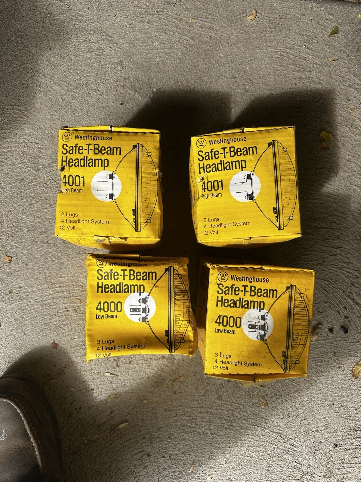 Full Set NOS Vintage High Low Beam 4 Headlamp System  Westinghouse USA MADE