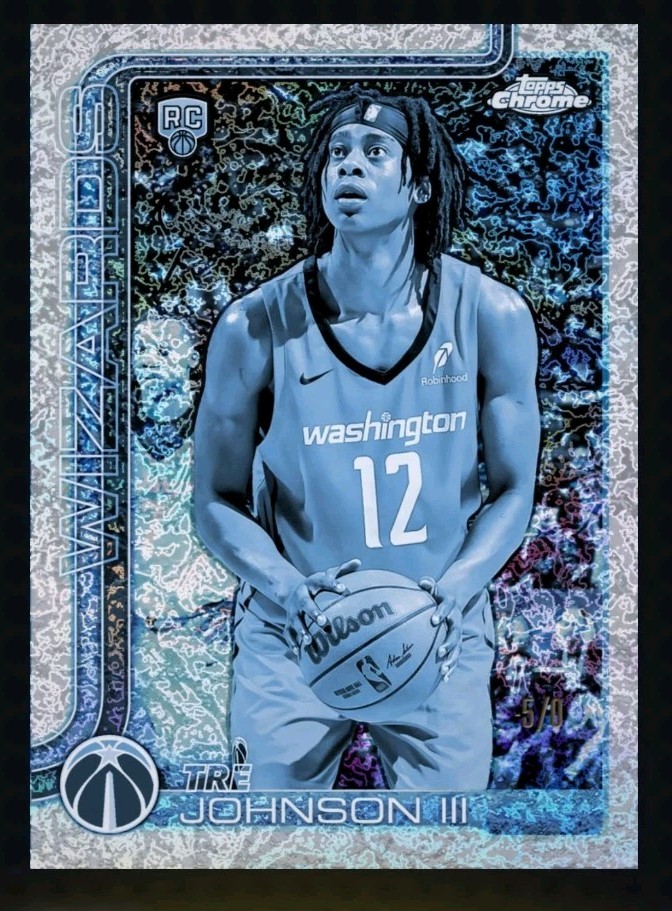 2025-26 Topps Chrome ❄️ FrozenFractor ❄️ #256 Tre Johnson III RC /5cc - DIGITAL