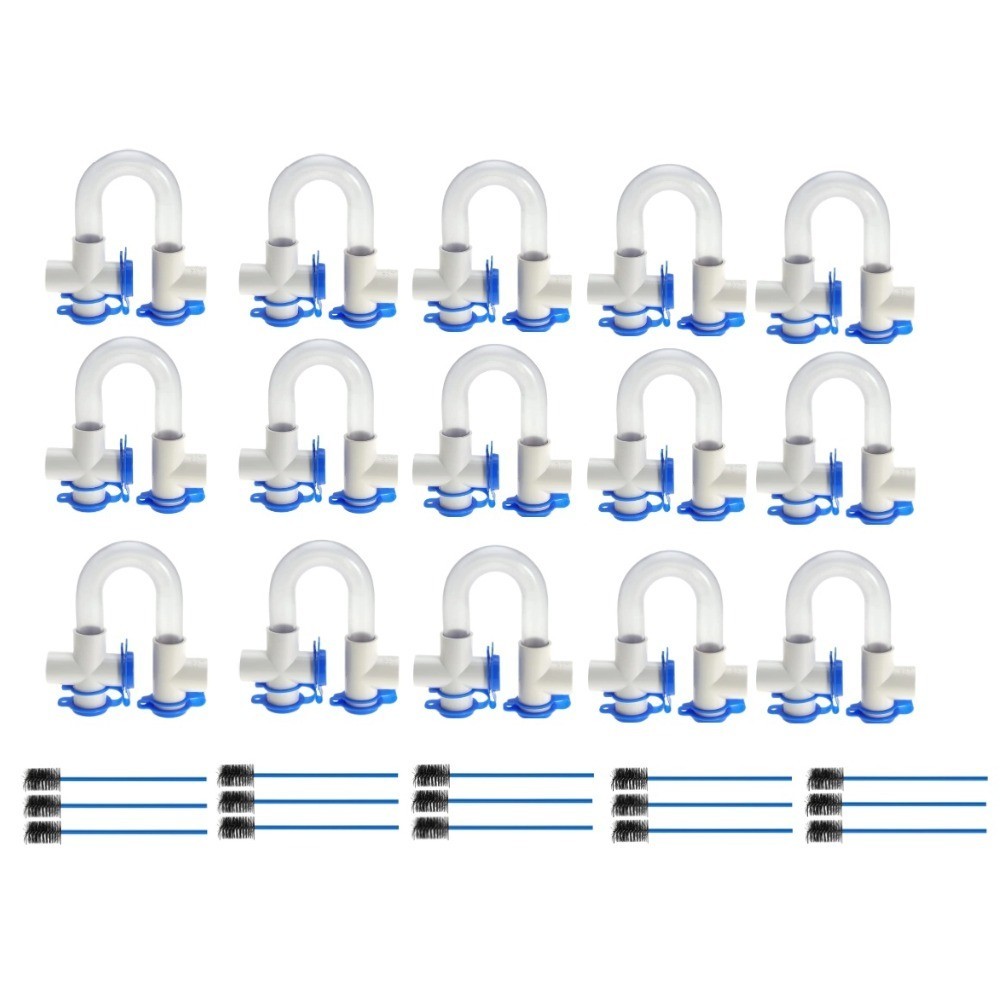 3/4 Clear PVC Condensate P-trap for HVAC Systems Air Conditioner,Pack of 15