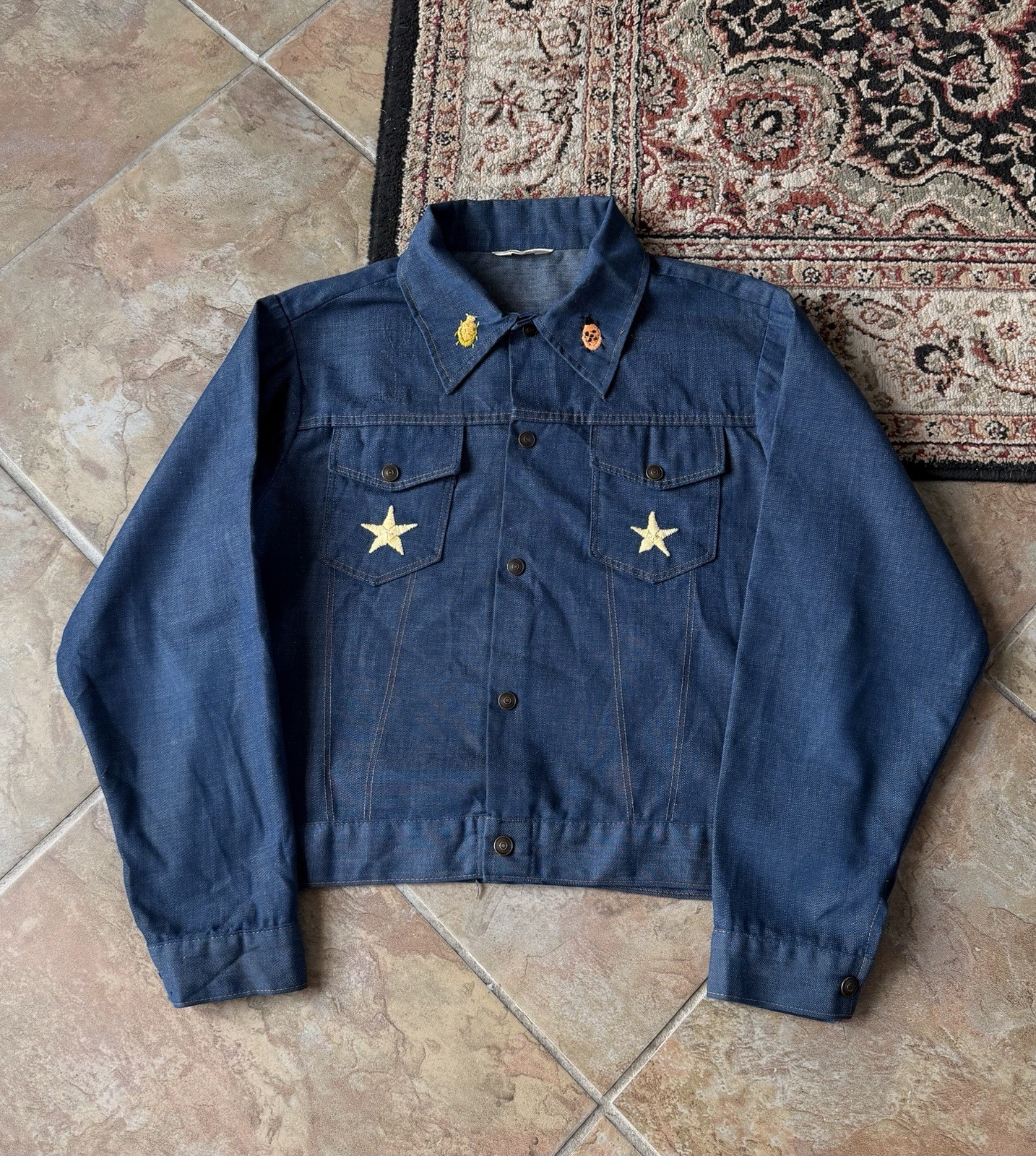 Vintage 70’s Montgomery Ward Denim Jacket Size M Made In USA Hand Embroidered Vintage 70’s Montgomery Ward Denim Jacket Size M Made In USA Hand Embroidered