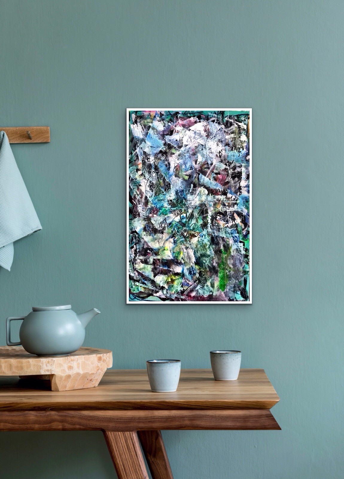 ORIGINAL ABSTRACT IMPRESSIONIST FINE ART  15x23 READY  TO HANG SIGNED PAINTING