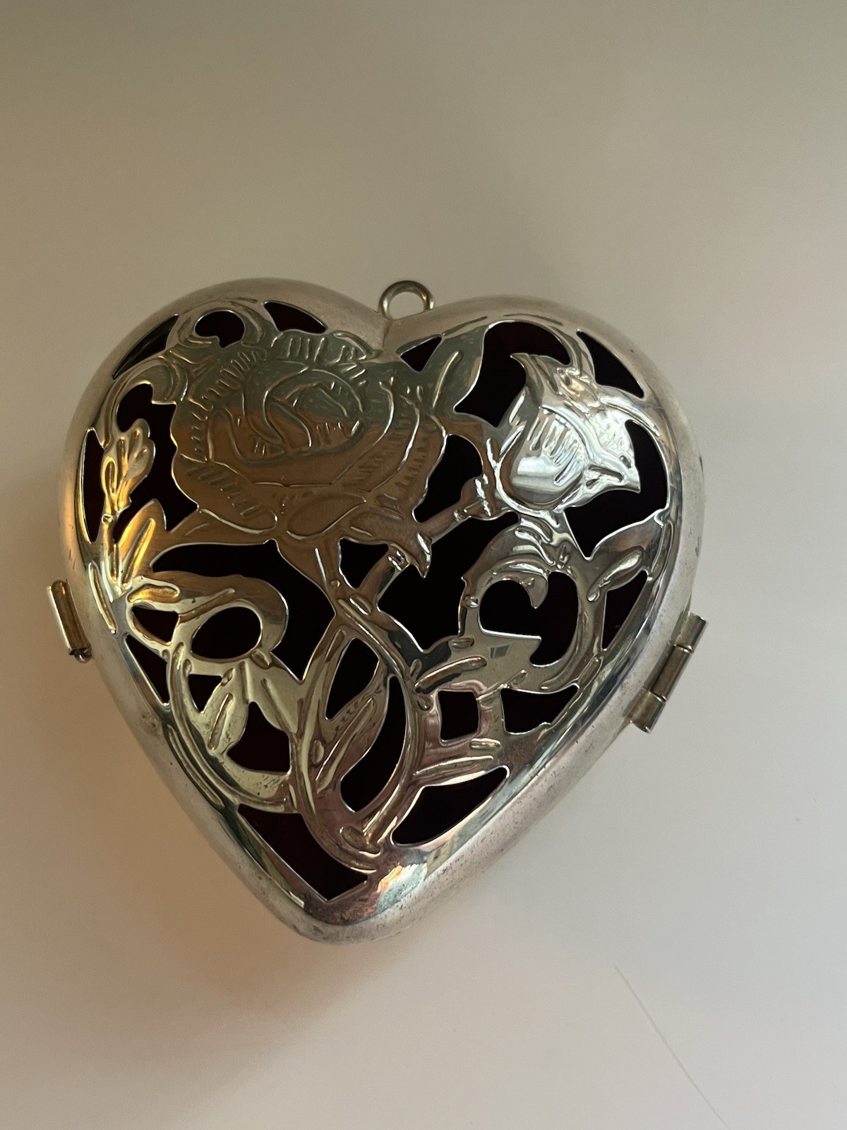 Vintage Lenox Kirk Stieff Friendship Heart Silver Plated Hinged Trinket Box