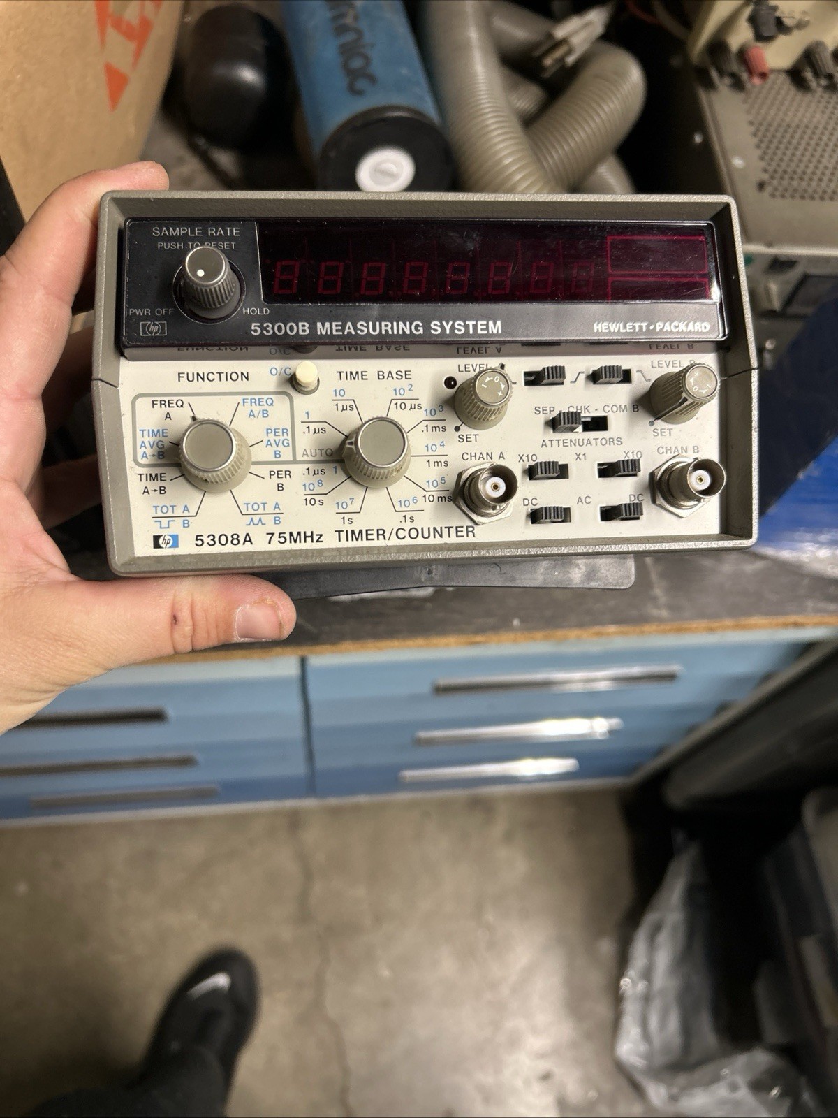KEYSIGHT AGILENT HP 5300B Measuring System + 5308A 75MHz Timer Counter KEYSIGHT AGILENT HP 5300B Measuring System + 5308A 75MHz Timer Counter