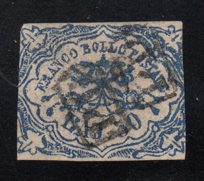 PONTIFICAL STATE 50 BAJOCCHI 1864 CANCELLED SORANI CERTIFICATE PONTIFICAL STATE 50 BAJOCCHI 1864 CANCELLED SORANI CERTIFICATE