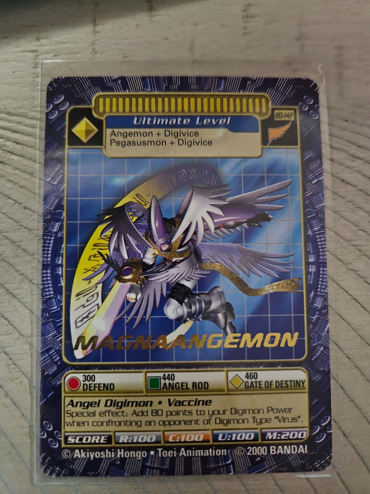 Magnaangemon Gold Digi-Battle Series 3 BO-142 Digimon 2000 Clean Vintage Magnaangemon Gold Digi-Battle Series 3 BO-142 Digimon 2000 Clean Vintage