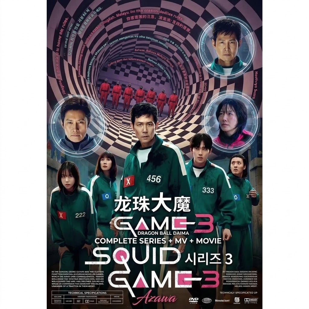 Squid Game DVD Season 1 2 3 Complete English Dubbed All Region Vol 1–22