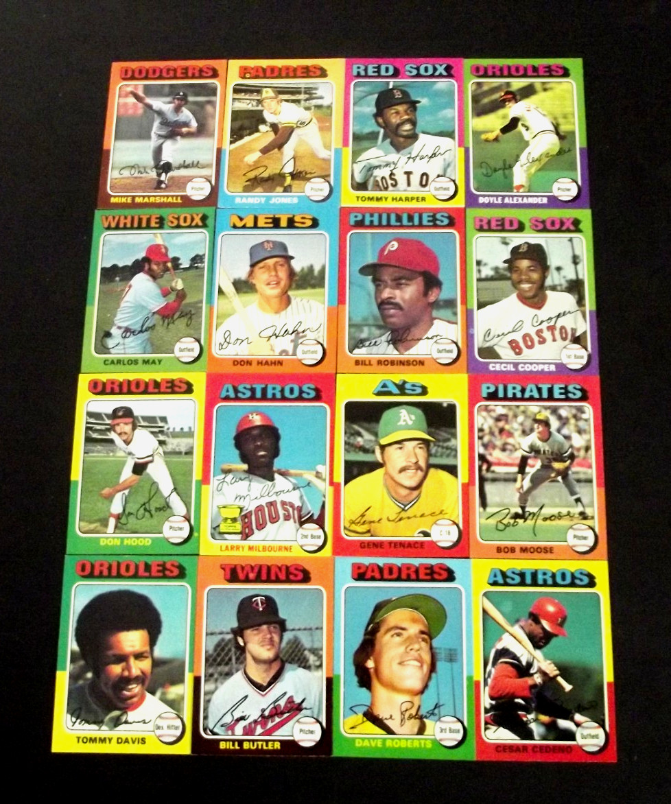 1975 Topps Baseball Lot Of 16 Cards Ex+/Nm Nice Centering