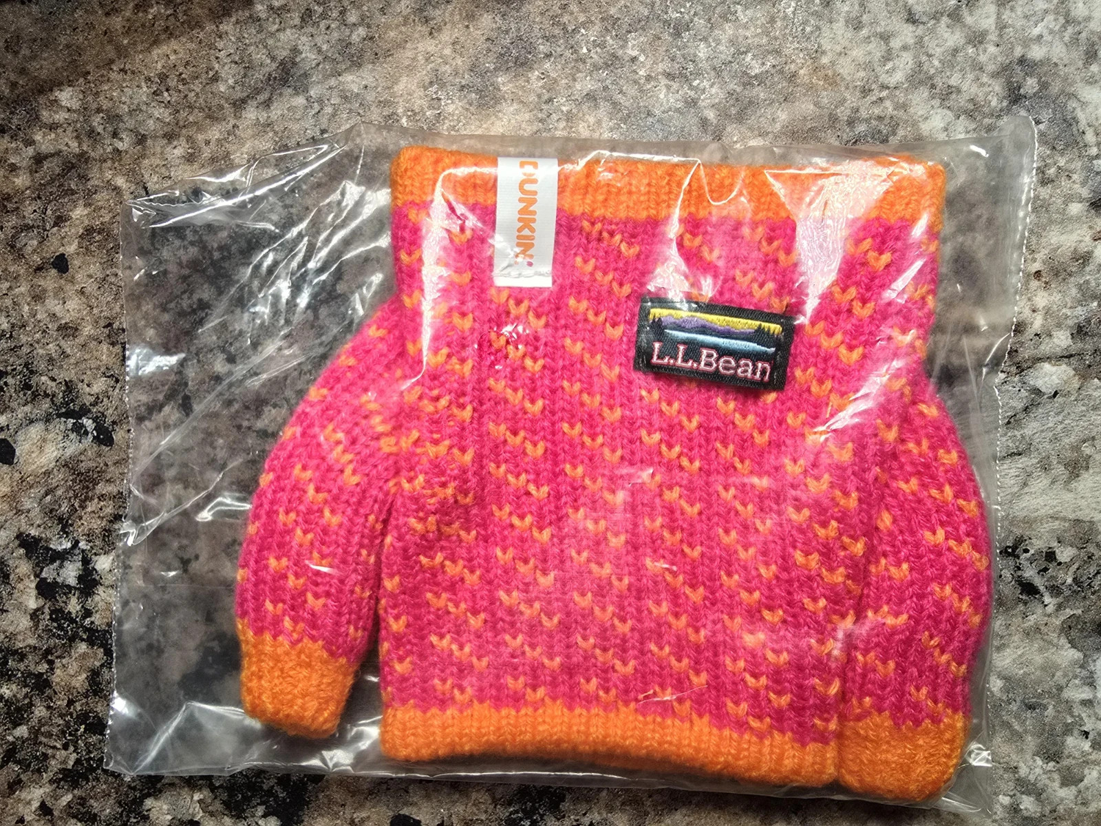 L.L.Bean x Dunkin Birds Eye Coffee Sweater Pink Orange Fall 2026 One Size L.L.Bean x Dunkin Birds Eye Coffee Sweater Pink Orange Fall 2026 One Size