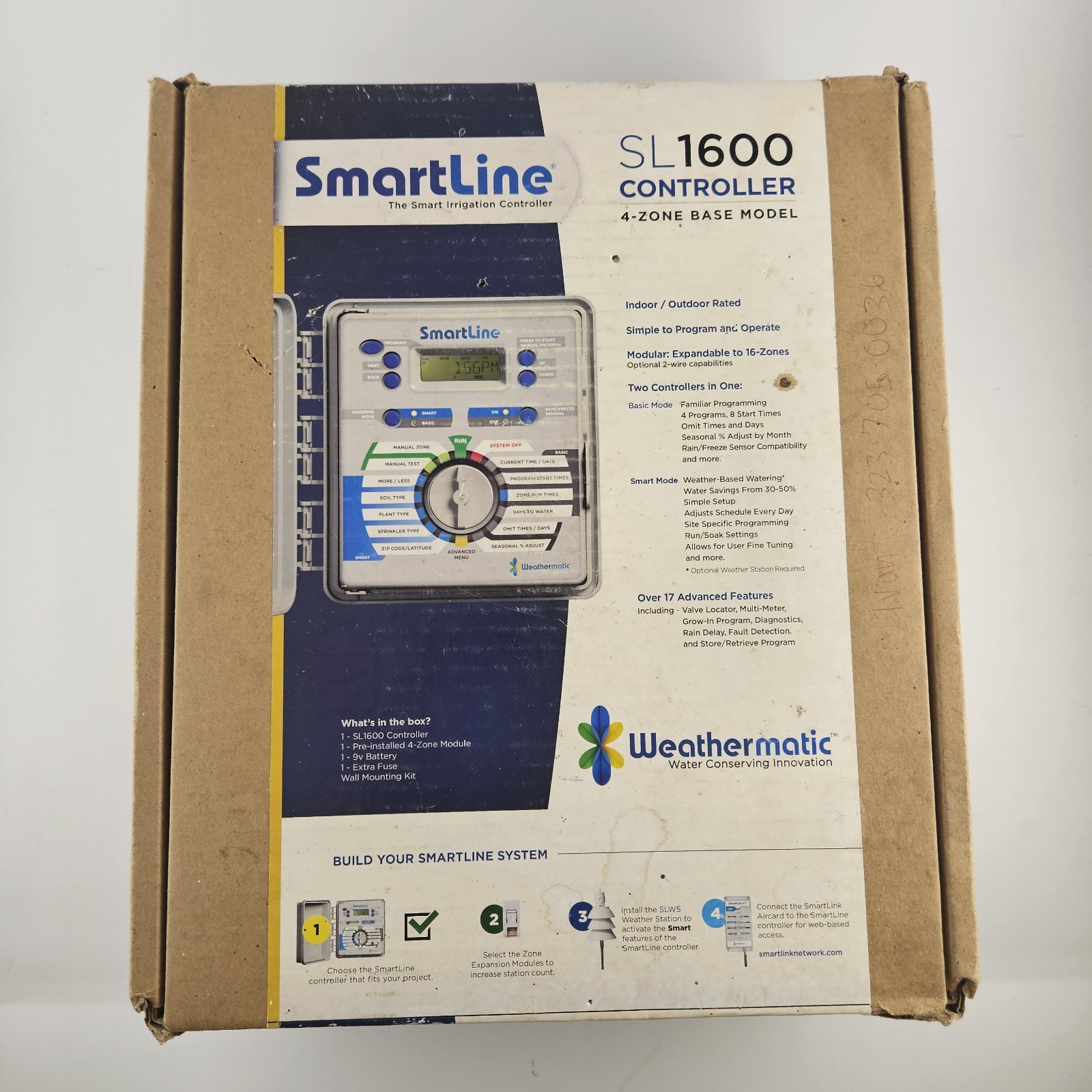 Weathermatic SmartLine SL1600 Irrigation Controller 4-Zone Base Model Open Box 