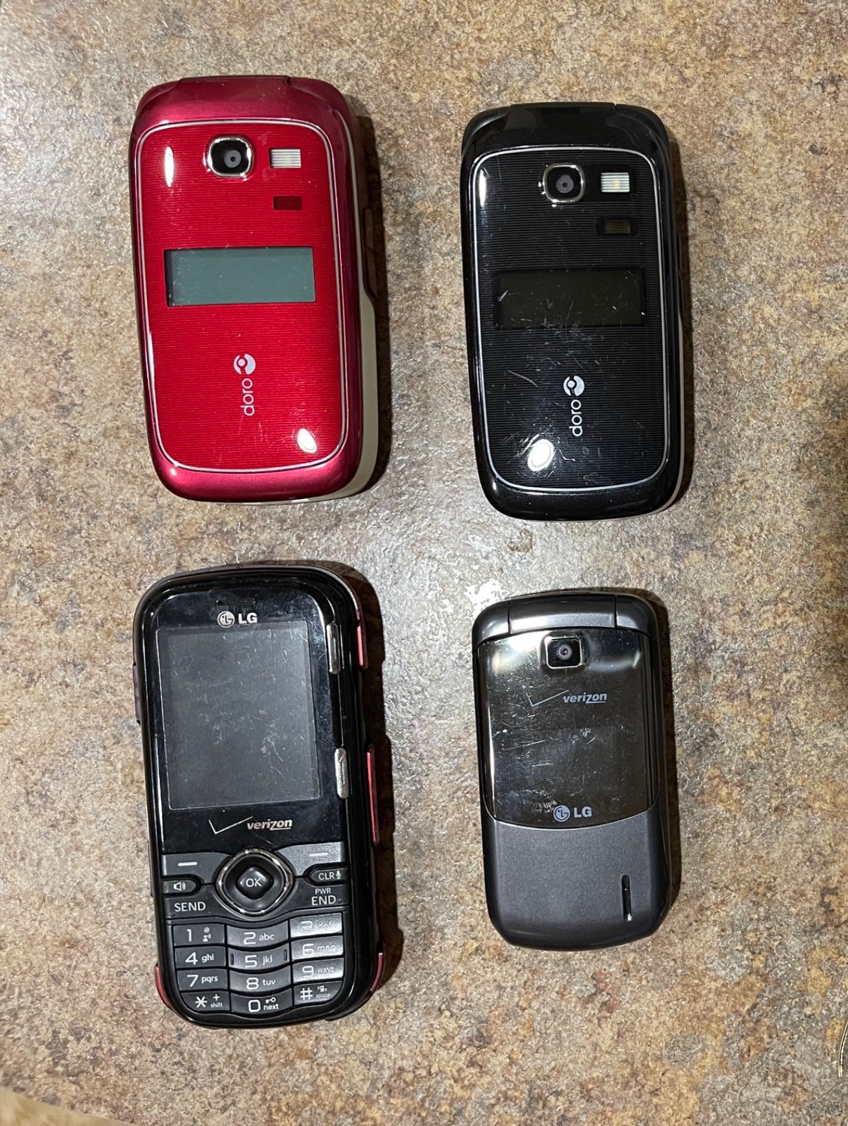 Vintage Phone Lot of 4 – LG Cosmos, LG VX8300, Doro PhoneEasy 618 