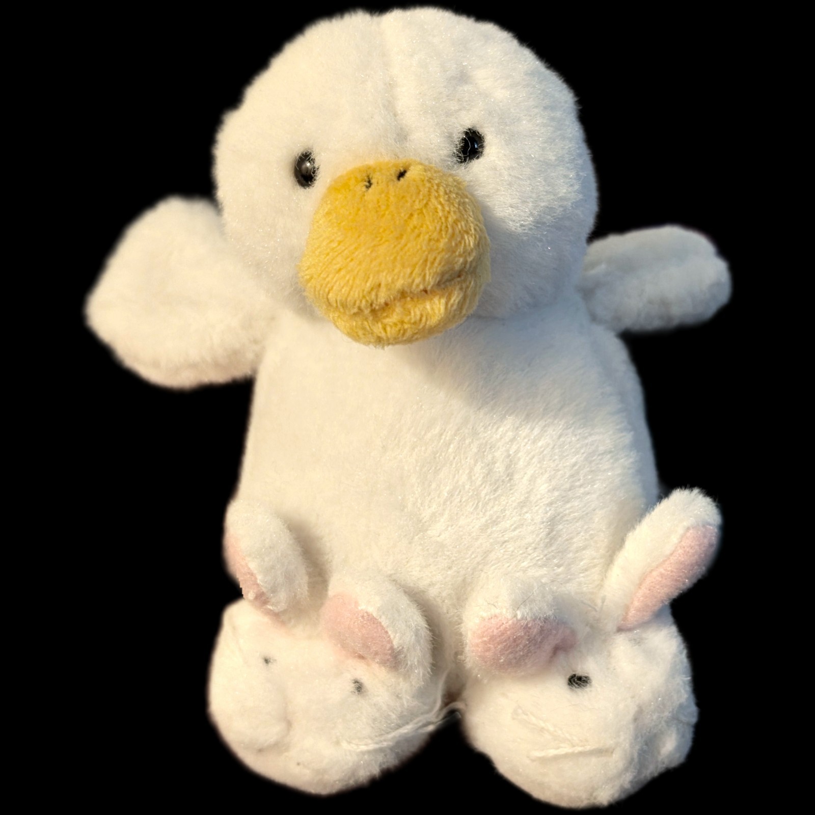 Vintage Ganz Soft Spots White Duck  Bunny Slippers Mini Plush 5\