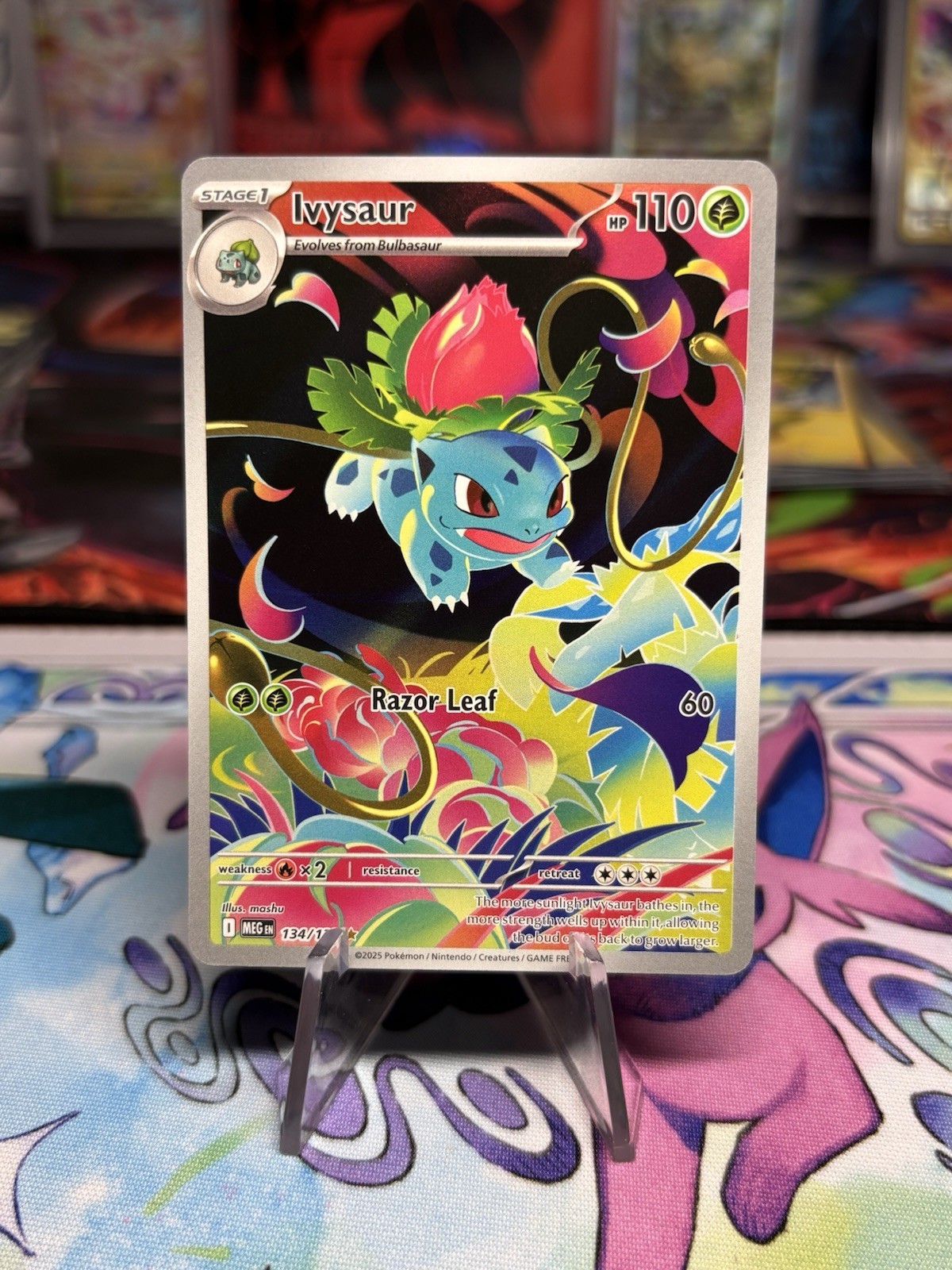 Pokémon Ivysaur 134/132 Me01: Mega Evolution Holo Illustration Rare Full Art