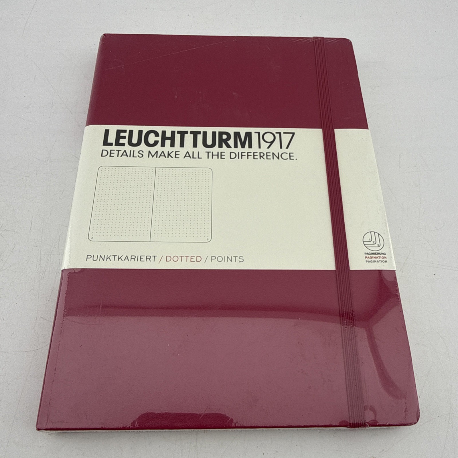 LEUCHTTURM1917 Medium A5 Dotted Hardcover Notebook Berry 249 Pages