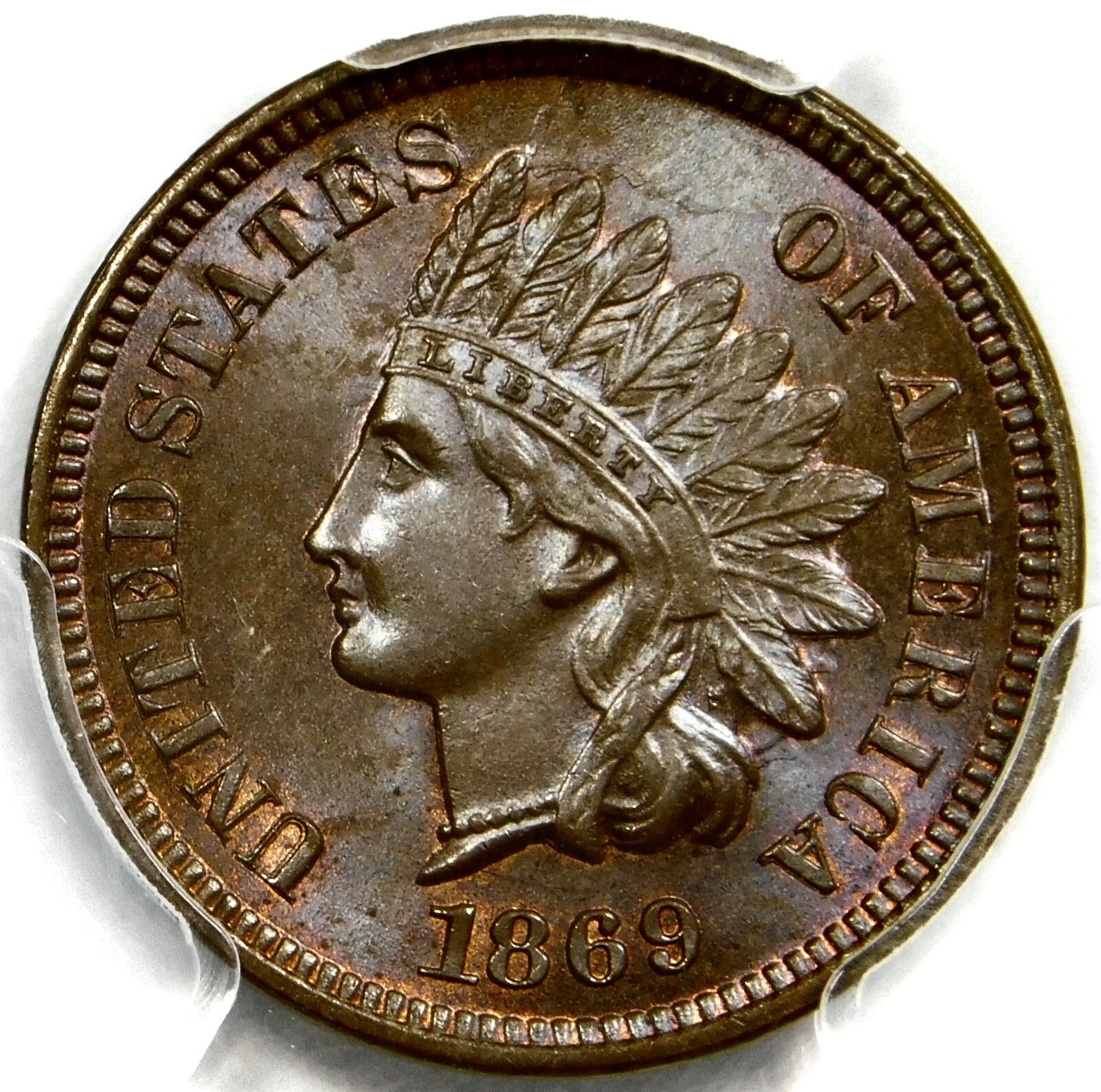 1869 Indian Head Cent - Cleaned - Repunched Date Coins 1869 Indian Head Cent - Cleaned - Repunched Date Coins