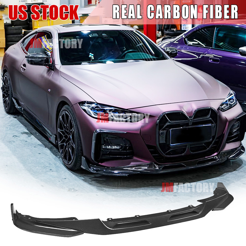Real Carbon Fiber Front Bumper Lip Splitter For BMW G22 G23 M440i M-Sport 21-26