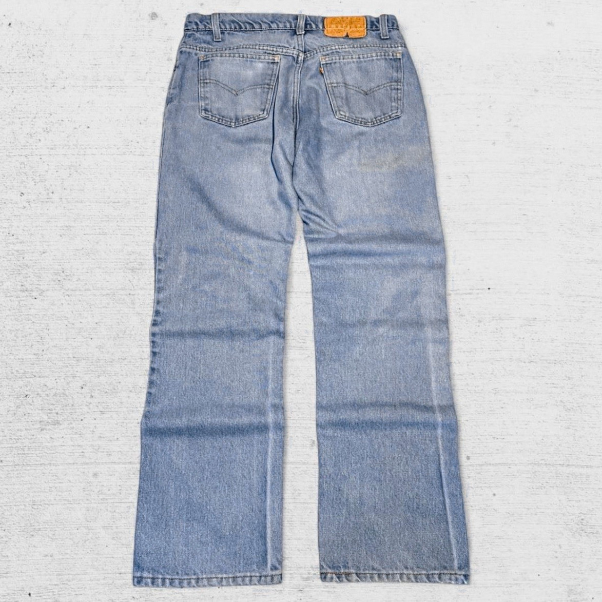 Vintage Levi\'s 517 Orange Tab Bootcut Faded Jeans Size 32x31