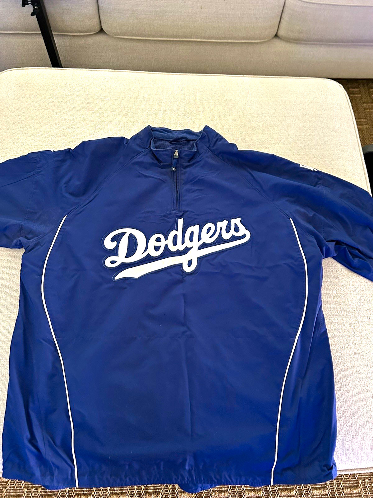 Majestic Los Angeles Dodgers MLB Pullover Windbreaker Jacket Mens 2XL Blue LS Majestic Los Angeles Dodgers MLB Pullover Windbreaker Jacket Mens 2XL Blue LS