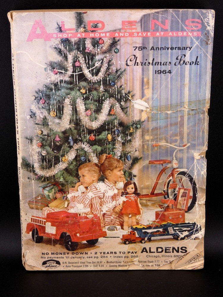 Vintage Aldens Shop at Home & Save 75th Anniversary Christmas Catalog Book 1964