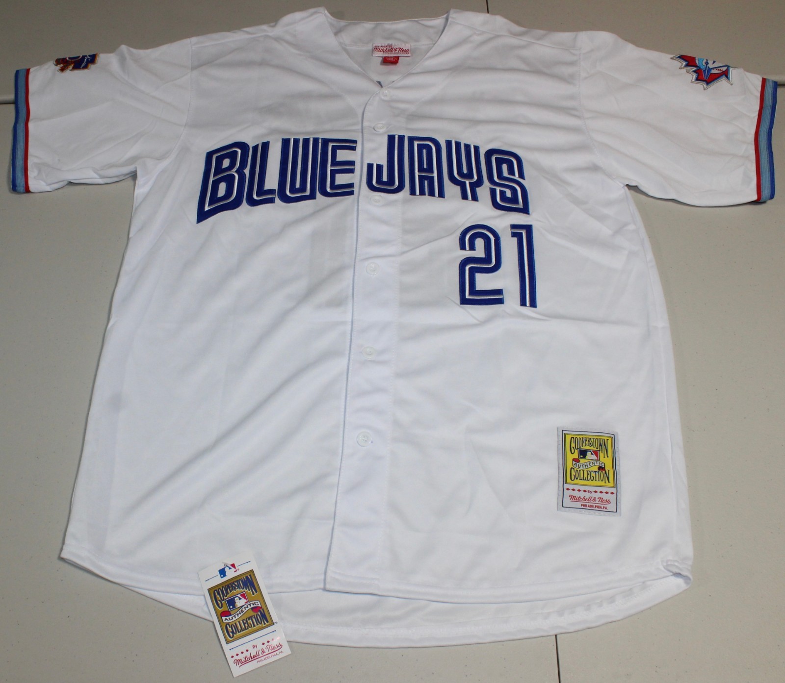 Vintage Toronto Blue Jays Roger Clemens Jersey Large Mitchell & Ness White NWT