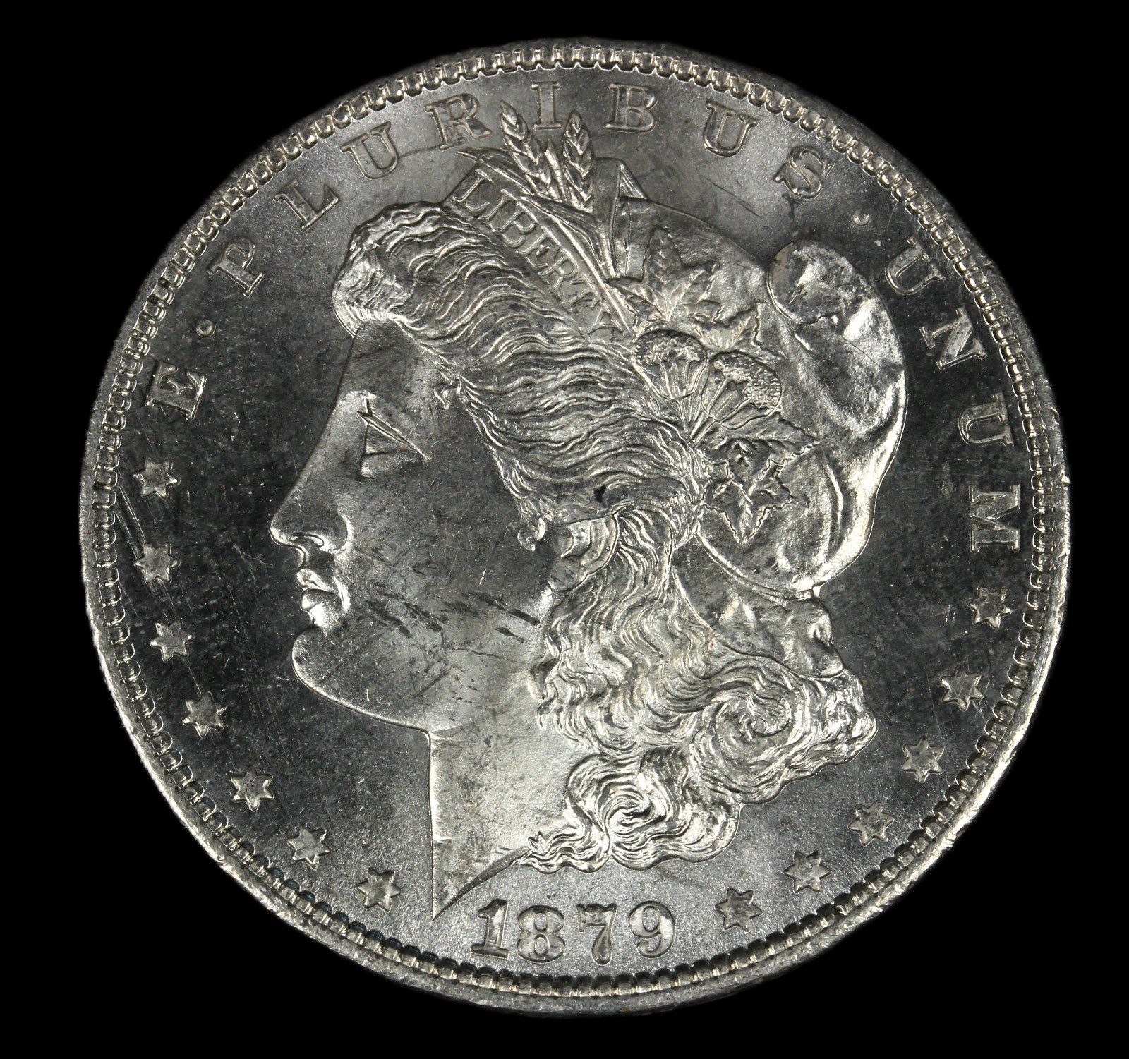 1879 S $1 Morgan Silver Dollar Choice BU UNC Reflective Field Lustrous- smh-2688