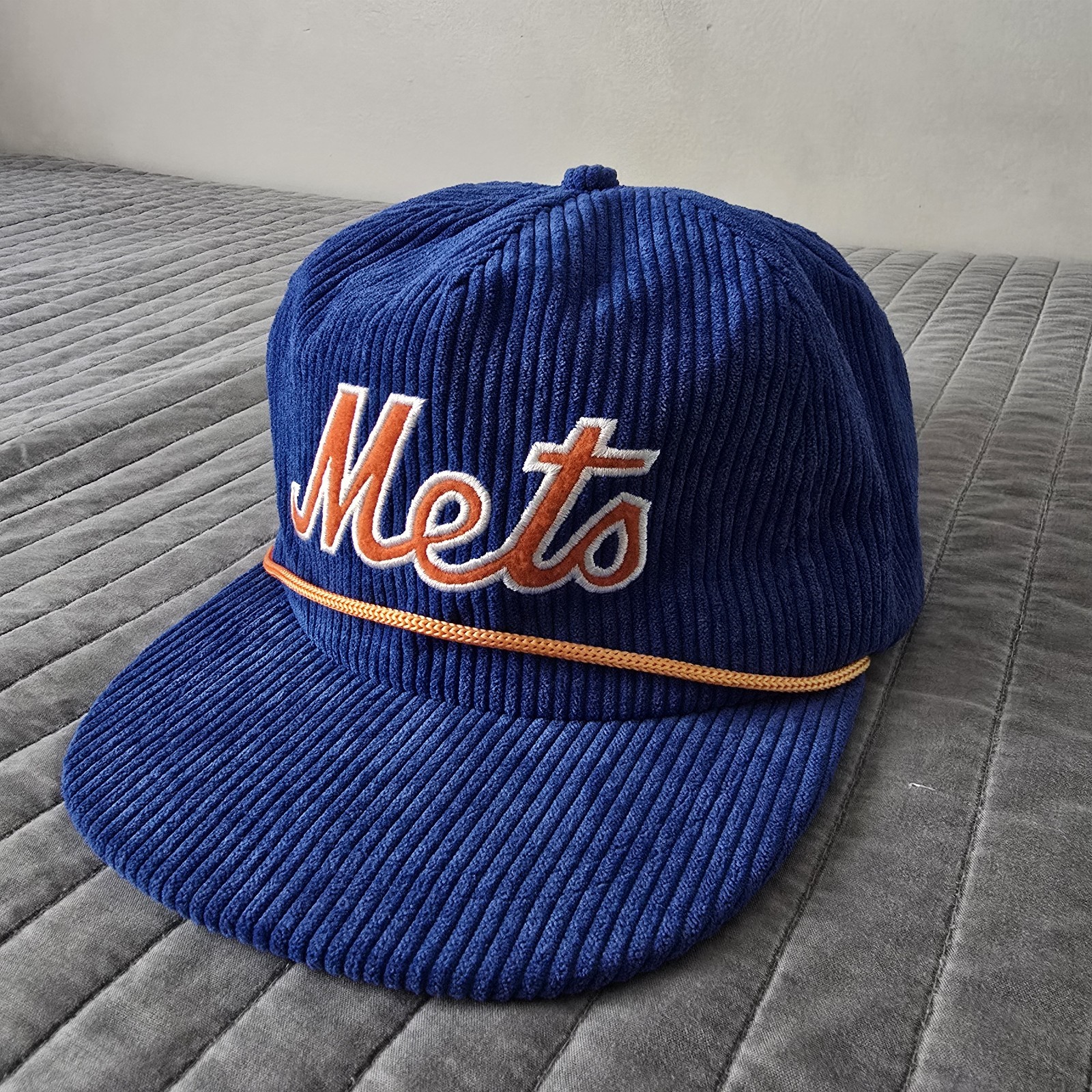 New York Mets Corduroy Snapback Hat Blue Orange Rope Cap BDA Sports Stadium SGA New York Mets Corduroy Snapback Hat Blue Orange Rope Cap BDA Sports Stadium SGA