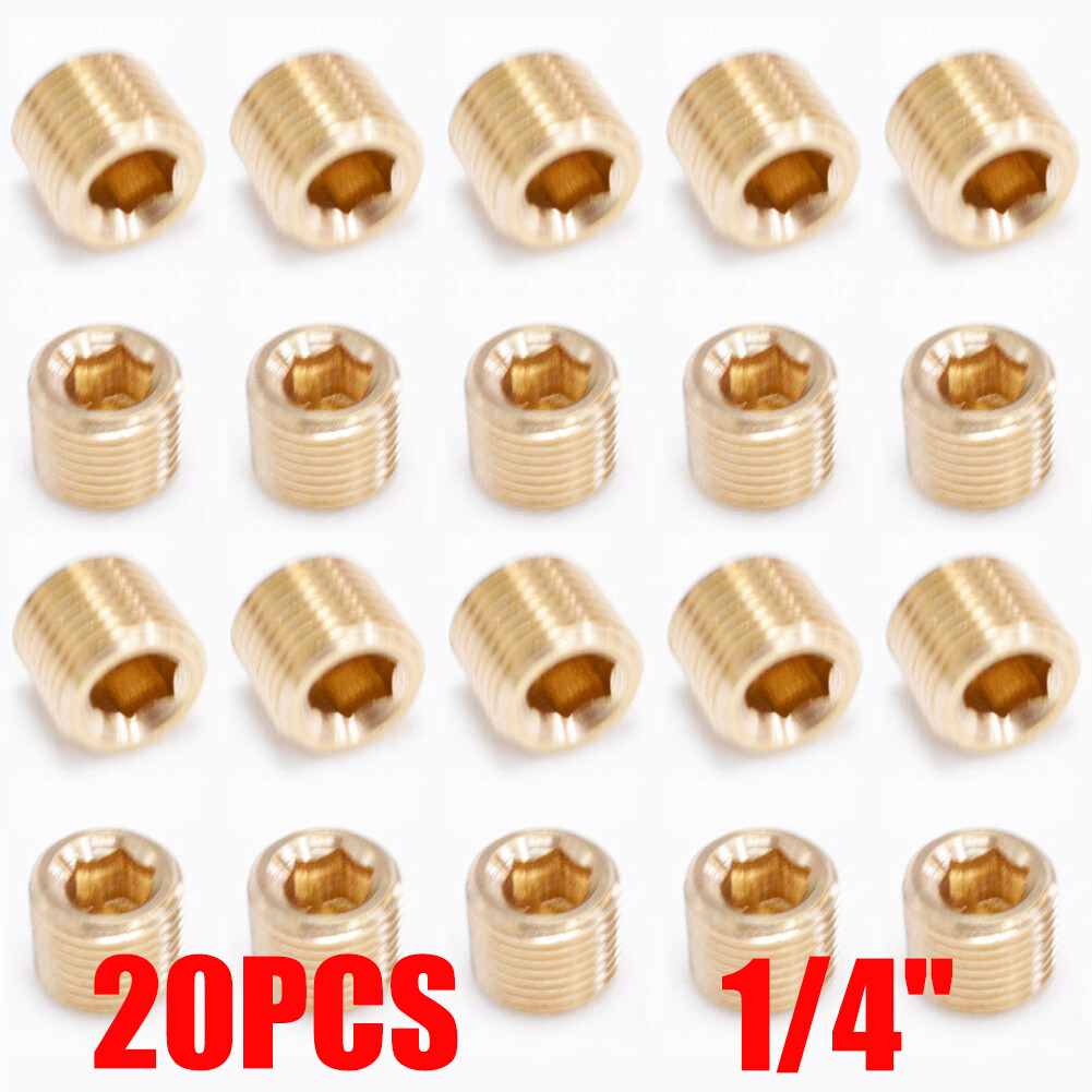 20Pcs Brass Pipe Plug 1/4\