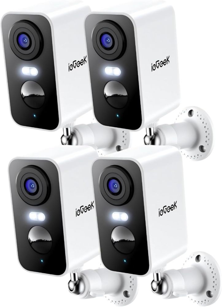 ieGeek 4 Pcs Wireless Outdoor Security Camera System 2K 3MP Battery Night Vision