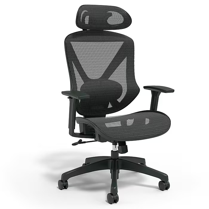 Staples Dexley Ergonomic Mesh Swivel Task Chair, Black (UN56946V-CC)