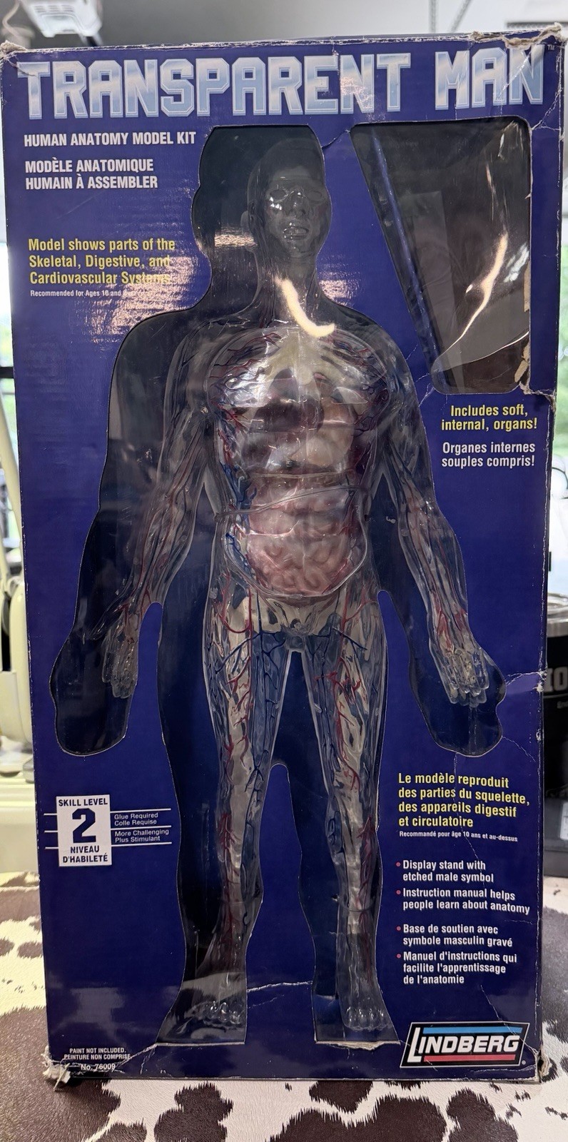 Vintage Lindberg 76009 Transparent Man Human Anatomy Model Built Original Box 19