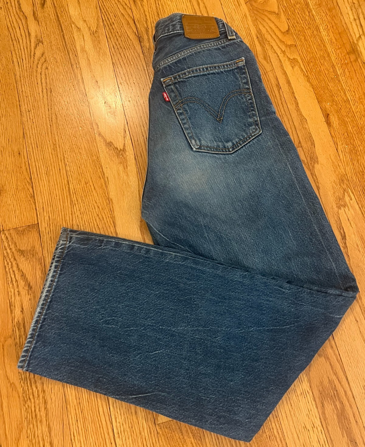 Levi\'s Premium Ribcage Straight Blue Denim Jeans Size 27 High Rise