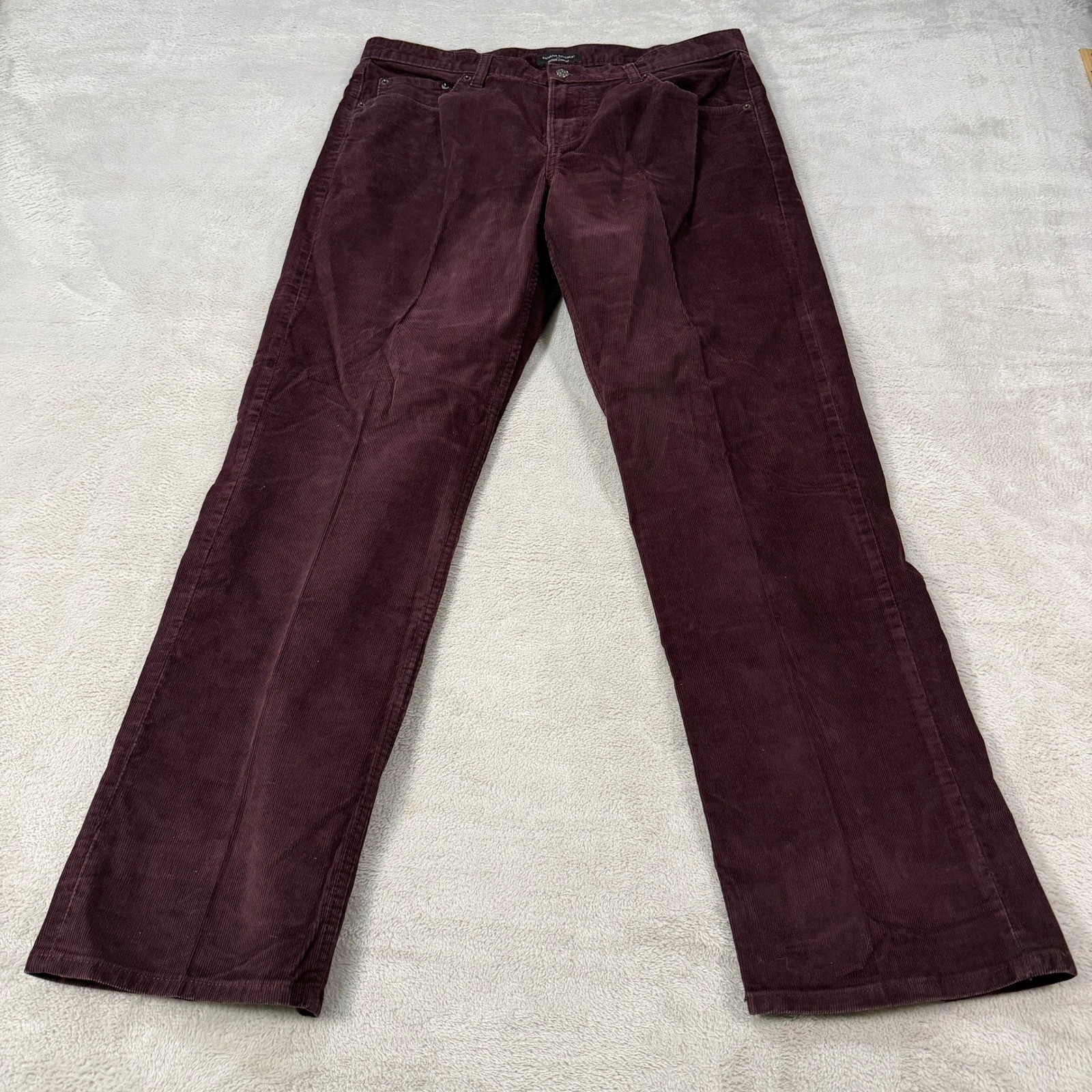 Banana Republic Mens 36x32 Vintage Straight Corduroy Pants Burgundy Maroon EUC