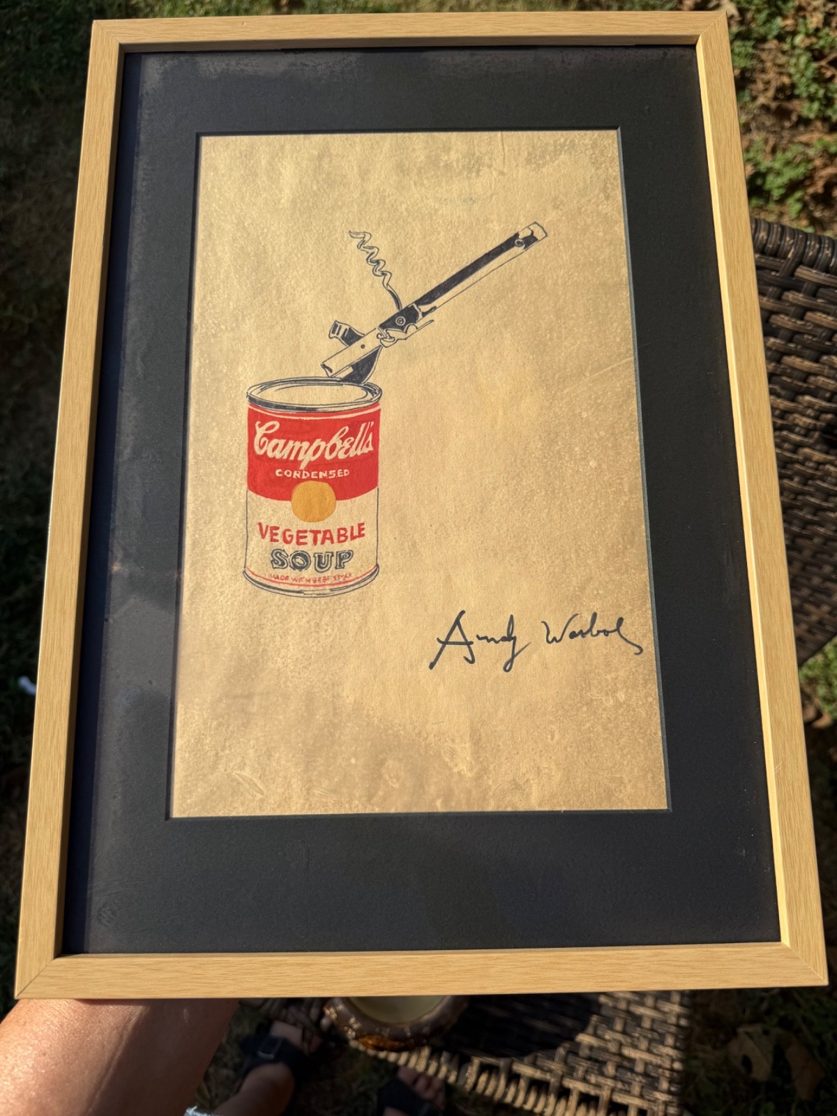 Andy Warhol Style Campbell\'s Soup Can Lithograph - Framed Museum Glass Leo Caste Andy Warhol Style Campbell\'s Soup Can Lithograph - Framed Museum Glass Leo Caste