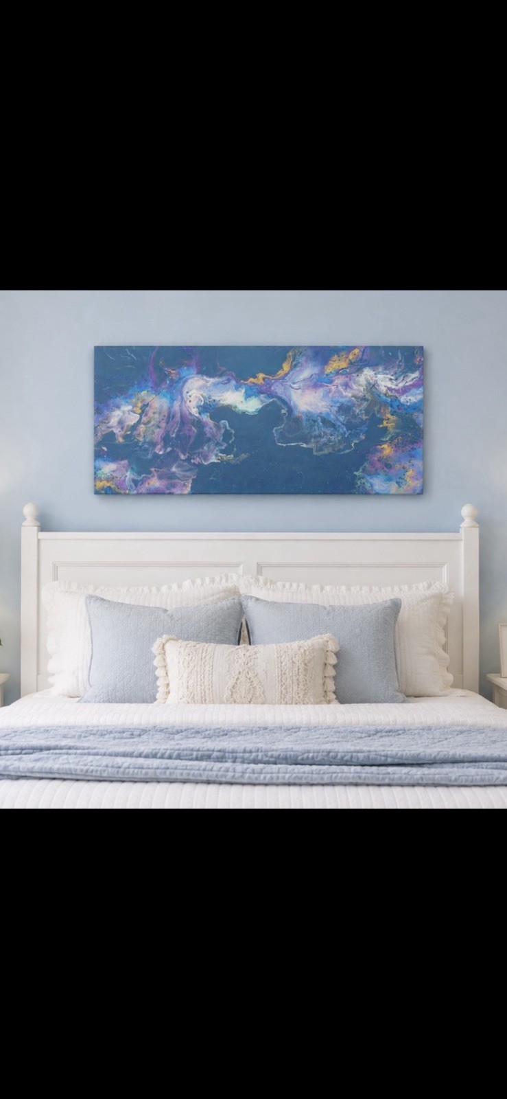 Abstract Modern Fluid Art Canvas Painting Blue Purple Yellow Unframed Abstract Modern Fluid Art Canvas Painting Blue Purple Yellow Unframed