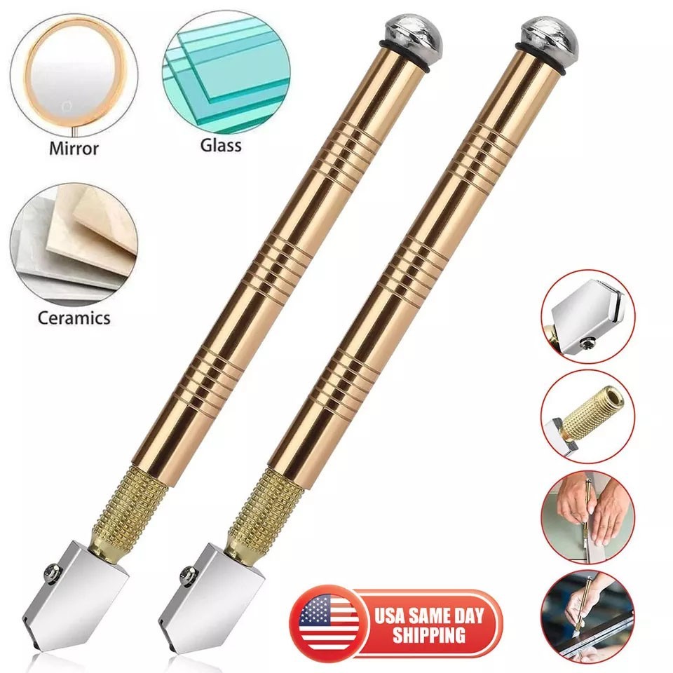 2Pcs Professional Glass Cutter Metal Carbide Precision Anti-Skid Cutting Tools