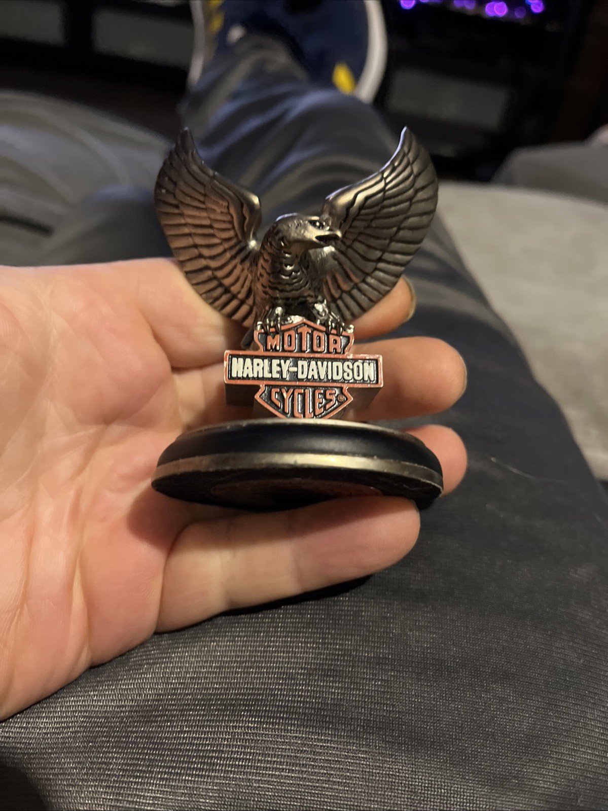 Vintage Harley Davidson Franklin Mint 1998 Eagle Pocket Watch Stand Paper Weight